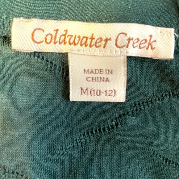 Coldwater Creek Cowl Neck Top MEDIUM Short Sleeve Green - Picture 4 of 7